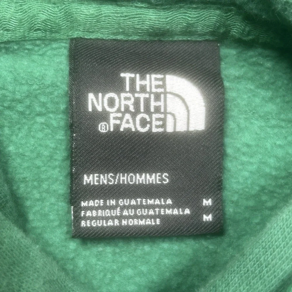 NORTH FACE Hoodie Men's M Green Black Stripe Outdoor Hiking Sweatshirt *HOLE